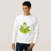 Frosch beim Meditat Sweatshirt (Vorne ganz)