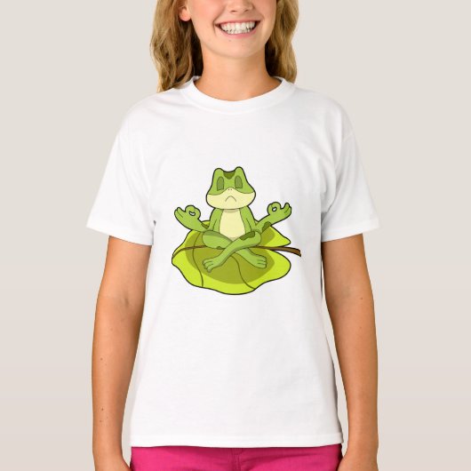 Frosch beim Meditat T-Shirt (Vorderseite)