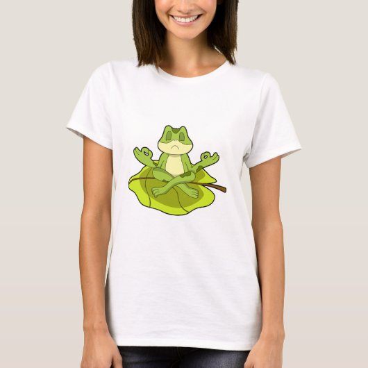 Frosch beim Meditat T-Shirt (Vorderseite)