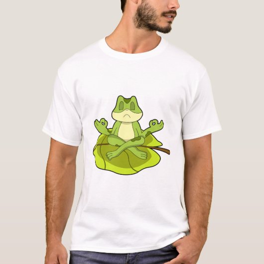 Frosch beim Meditat T-Shirt (Vorderseite)