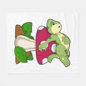 Frosch beim Schlafen mit Pilz Fleecedecke (Vorderseite (Horizontal))