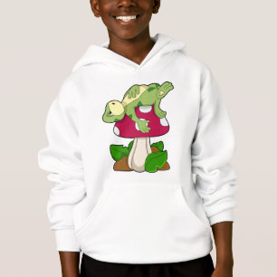 Frosch beim Schlafen mit Pilz Hoodie
