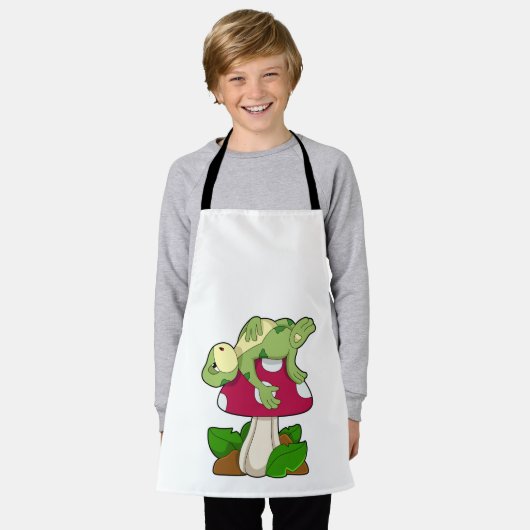 Frosch beim Schlafen mit Pilz Schürze (Getragen)