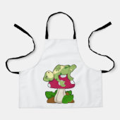 Frosch beim Schlafen mit Pilz Schürze (Vorderseite)