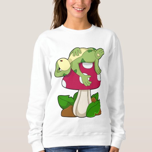 Frosch beim Schlafen mit Pilz Sweatshirt (Vorderseite)
