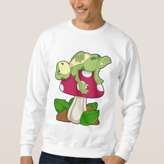 Frosch beim Schlafen mit Pilz Sweatshirt (Vorderseite)