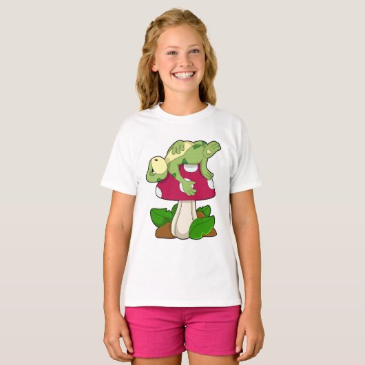 Frosch beim Schlafen mit Pilz T-Shirt (Vorne ganz)