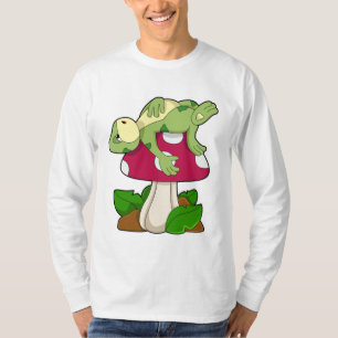 Frosch beim Schlafen mit Pilz T-Shirt