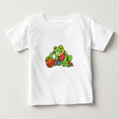 Frosch beim Sport mit Basketball Baby T-shirt (Vorderseite)