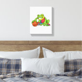 Frosch beim Sport mit Basketball Leinwanddruck (Insitu (Schlafzimmer))