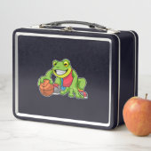 Frosch beim Sport mit Basketball Metall Brotdose (Beispiel)