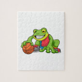 Frosch beim Sport mit Basketball Puzzle (Vertikal)