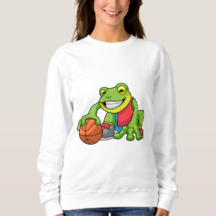 Frosch beim Sport mit Basketball Sweatshirt