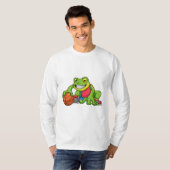 Frosch beim Sport mit Basketball T-Shirt (Vorne ganz)