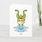 Frosch beim Tauchen mit Schnorchel Karte (Rückseite)