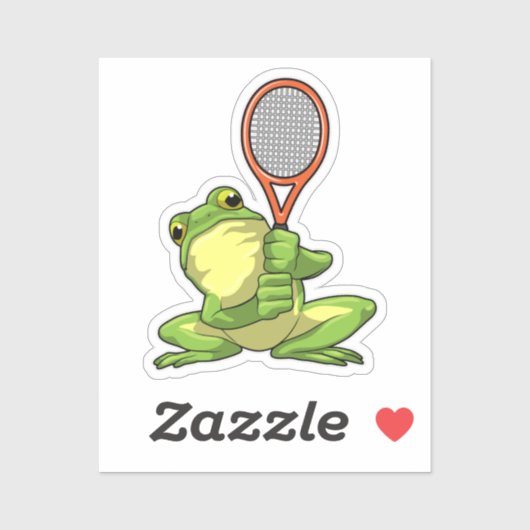 Frosch beim Tennis mit Tennisschläger Aufkleber (Blatt)