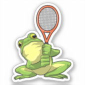 Frosch beim Tennis mit Tennisschläger Aufkleber (Vorderseite)