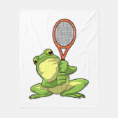 Frosch beim Tennis mit Tennisschläger Fleecedecke (Vorderseite)