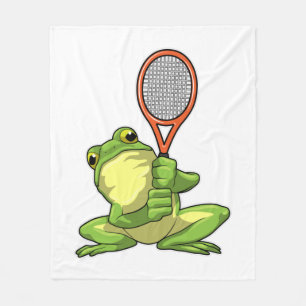 Frosch beim Tennis mit Tennisschläger Fleecedecke