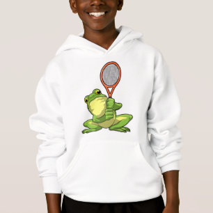 Frosch beim Tennis mit Tennisschläger Hoodie
