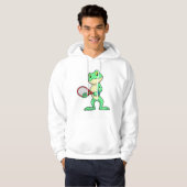 Frosch beim Tennis mit Tennisschläger Hoodie (Vorne ganz)