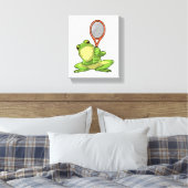 Frosch beim Tennis mit Tennisschläger Leinwanddruck (Insitu (Schlafzimmer))
