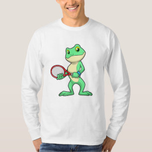 Frosch beim Tennis mit Tennisschläger T-Shirt