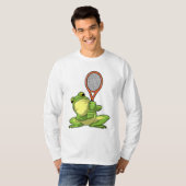 Frosch beim Tennis mit Tennisschläger T-Shirt (Vorne ganz)