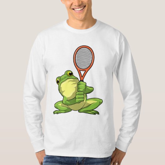 Frosch beim Tennis mit Tennisschläger T-Shirt (Vorderseite)