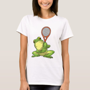 Frosch beim Tennis mit Tennisschläger T-Shirt