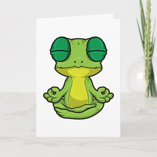 Frosch beim Yoga im Schneidersitz Karte (Vorderseite)