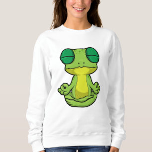 Frosch beim Yoga in Cross-Binary Sweatshirt
