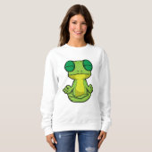 Frosch beim Yoga in Cross-Binary Sweatshirt (Vorne ganz)