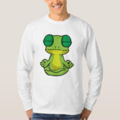 Frosch beim Yoga in Cross-Binary T-Shirt (Vorderseite)