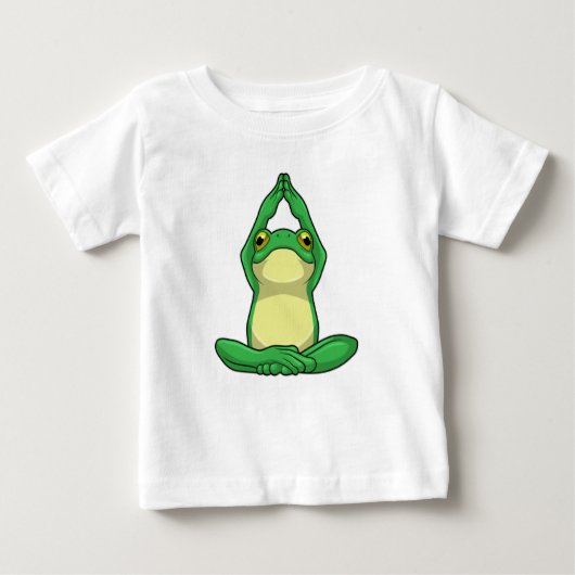 Frosch beim Yoga in Cross BLeged Baby T-shirt (Vorderseite)