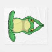 Frosch beim Yoga in Cross BLeged Fleecedecke (Vorderseite (Horizontal))