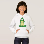 Frosch beim Yoga in Cross BLeged Hoodie (Vorne ganz)