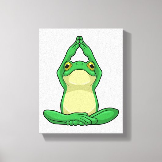 Frosch beim Yoga in Cross BLeged Leinwanddruck (Vorderseite)