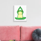 Frosch beim Yoga in Cross BLeged Leinwanddruck (Insitu (Wohnzimmer))