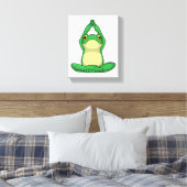 Frosch beim Yoga in Cross BLeged Leinwanddruck (Insitu (Schlafzimmer))
