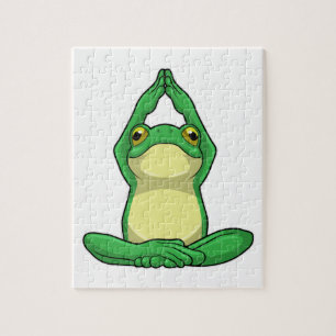 Frosch beim Yoga in Cross BLeged Puzzle
