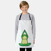 Frosch beim Yoga in Cross BLeged Schürze (Getragen)