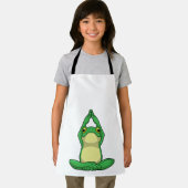 Frosch beim Yoga in Cross BLeged Schürze (Insitu)