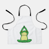 Frosch beim Yoga in Cross BLeged Schürze (Vorderseite)
