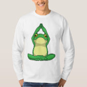Frosch beim Yoga in Cross BLeged T-Shirt (Vorderseite)