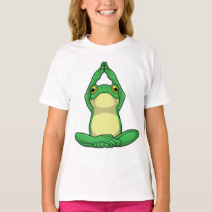 Frosch beim Yoga in Cross BLeged T-Shirt