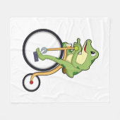 Frosch beim Zirkus mit Fahrrad.PNG Fleecedecke (Vorderseite (Horizontal))