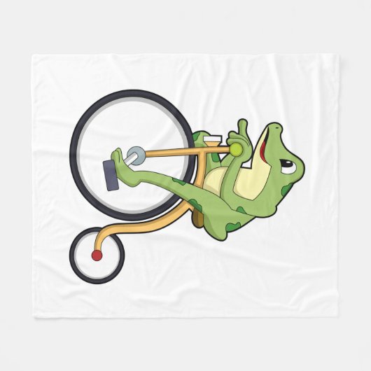 Frosch beim Zirkus mit Fahrrad.PNG Fleecedecke (Vorderseite (Horizontal))