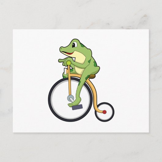 Frosch beim Zirkus mit Fahrrad.PNG Postkarte (Vorderseite)