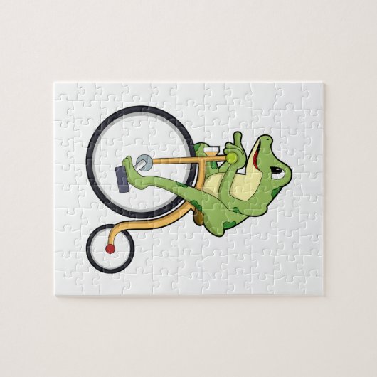 Frosch beim Zirkus mit Fahrrad.PNG Puzzle (Horizontal)